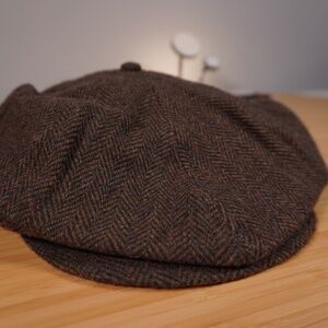 Polo Ralph Lauren Herringbone Newsboy Cap Brown Wool Brand New With Out Tags